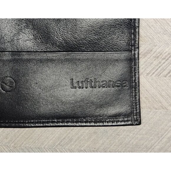 Vintage Black Leather Lufthansa Travel Passport Wallet Holder Cover - Picture 5 of 5